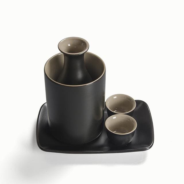 Sake Set Kita - Tray+Warm wine+Bottle+2 Cups - Sake