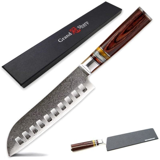 Santoku Damascus Knife Kiyoshi - Knives