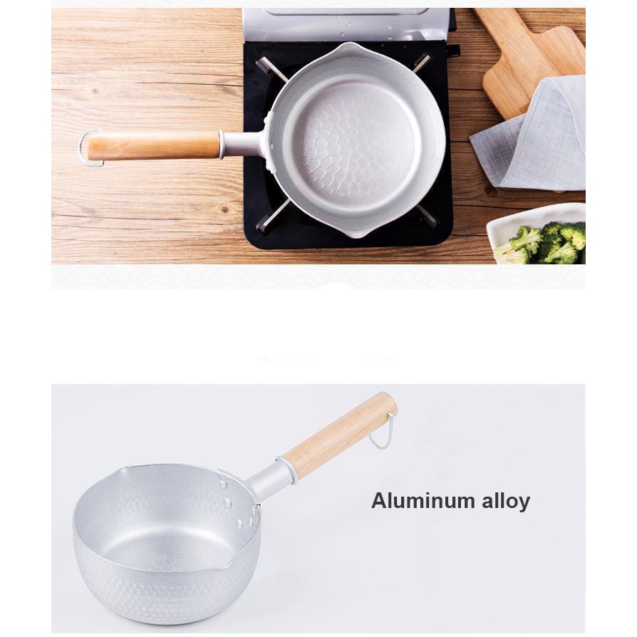 Saucepan With Lid, Aluminum Alloy Sauce Pan With Wooden Handle