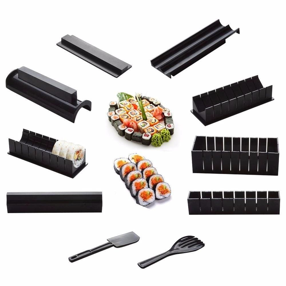 10 in 1 Sushi Making Kit, DIY Sushi Maker Set with Rice Roll Mold for Rolling  Sushi, Home Kitchen Sushi Tool for Beginners 