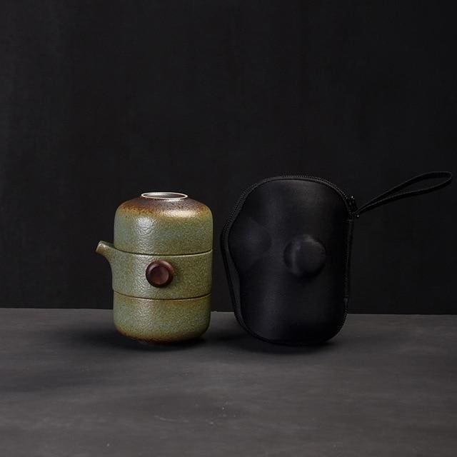 Teapot with Teacups Travel Set Hitomi - Green - Tea Pot