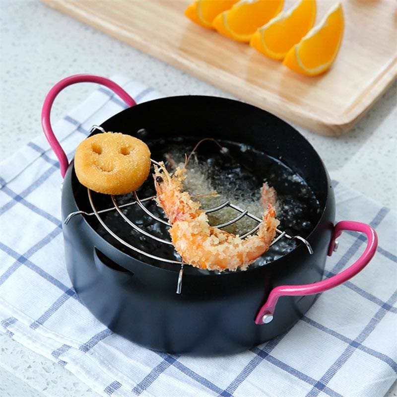 Household Non-Stick Tempura Frying Pan Fryer with Oil Drain Rack Kitchen  Saucepan Cooking Pots Skillet Kitchenware Cookware