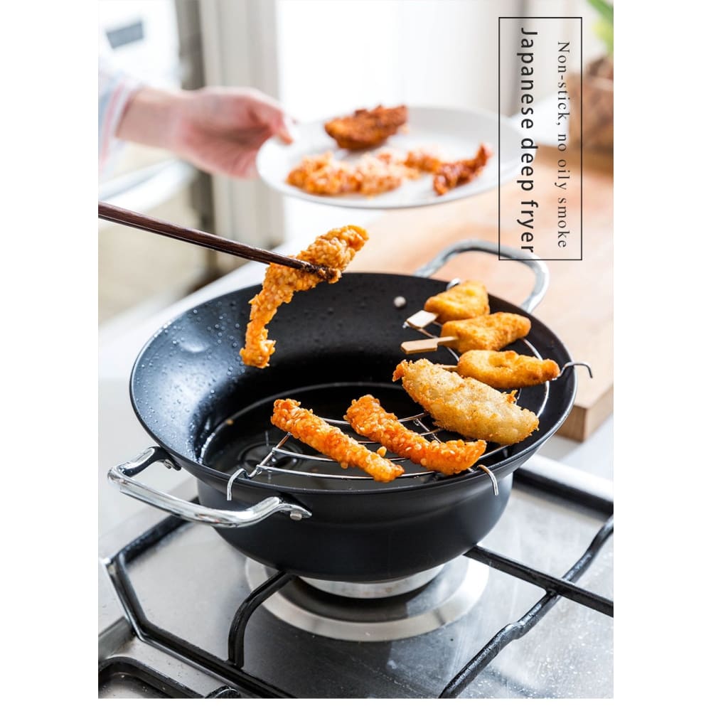 Japanese Tempura Frying Pan Non stick Pan Fuel saving - Temu