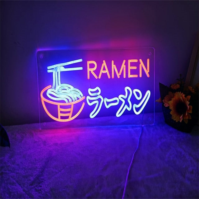 Fideos Ramen Luz de Neón