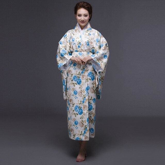 Woman Kimono Jomei - Silver - Kimonos