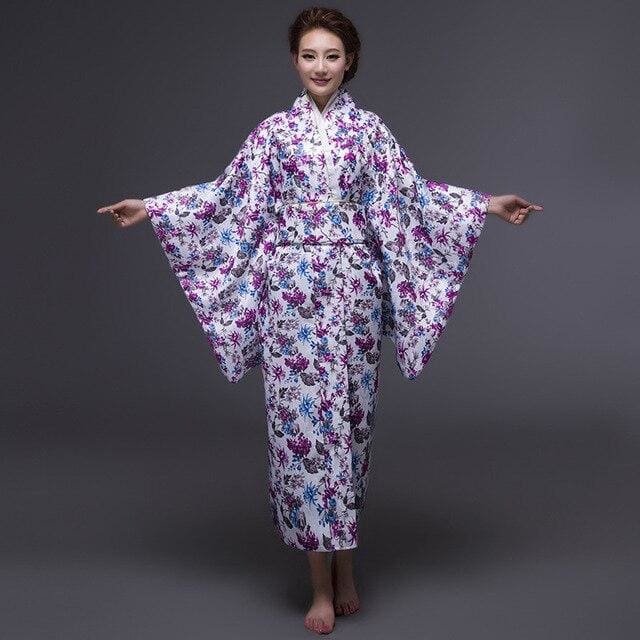 Woman Kimono Jomei - White - Kimonos