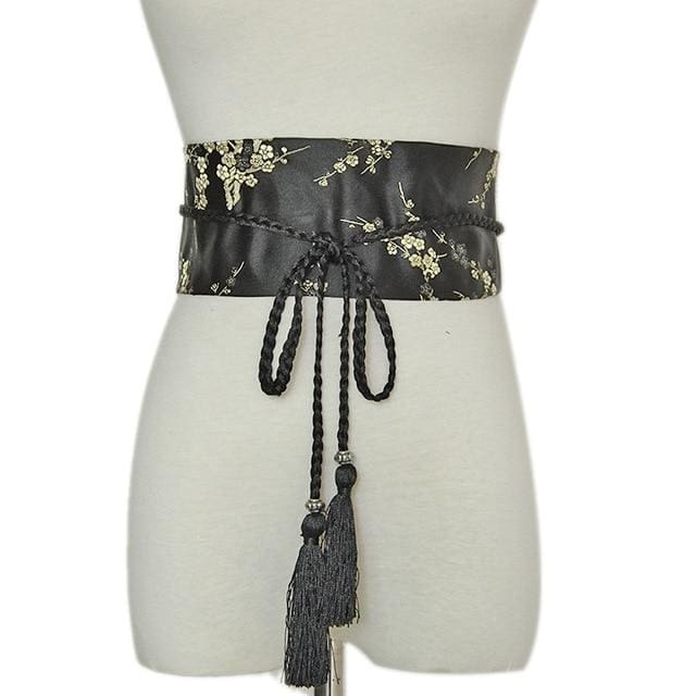 Woman Obi Belt Yoshimi - Black - a