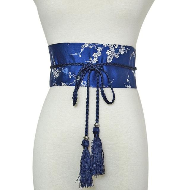 Woman Obi Belt Yoshimi - Blue - a