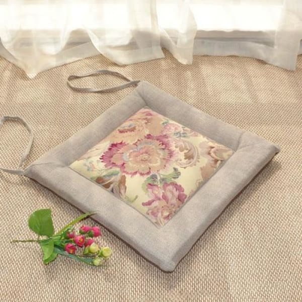 Zafu Suwa - Beige flower - Tatami Cushion